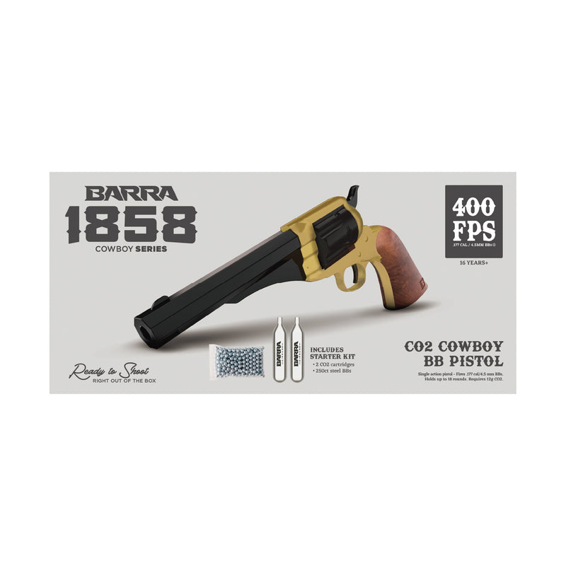 Load image into Gallery viewer, 1858 CO2 Pistol Kit - Black & Gold