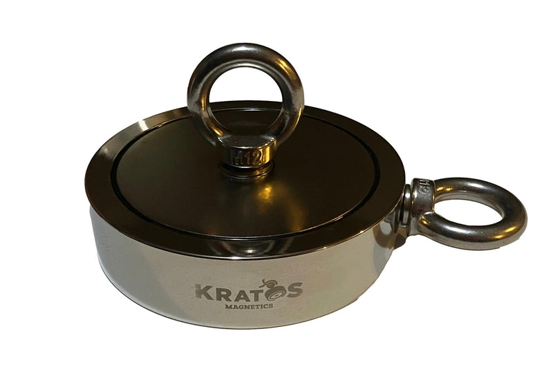 Load image into Gallery viewer, Kratos 4600 Olympus Double Sided Neodymium Fishing Magnet with Two Eyebolts