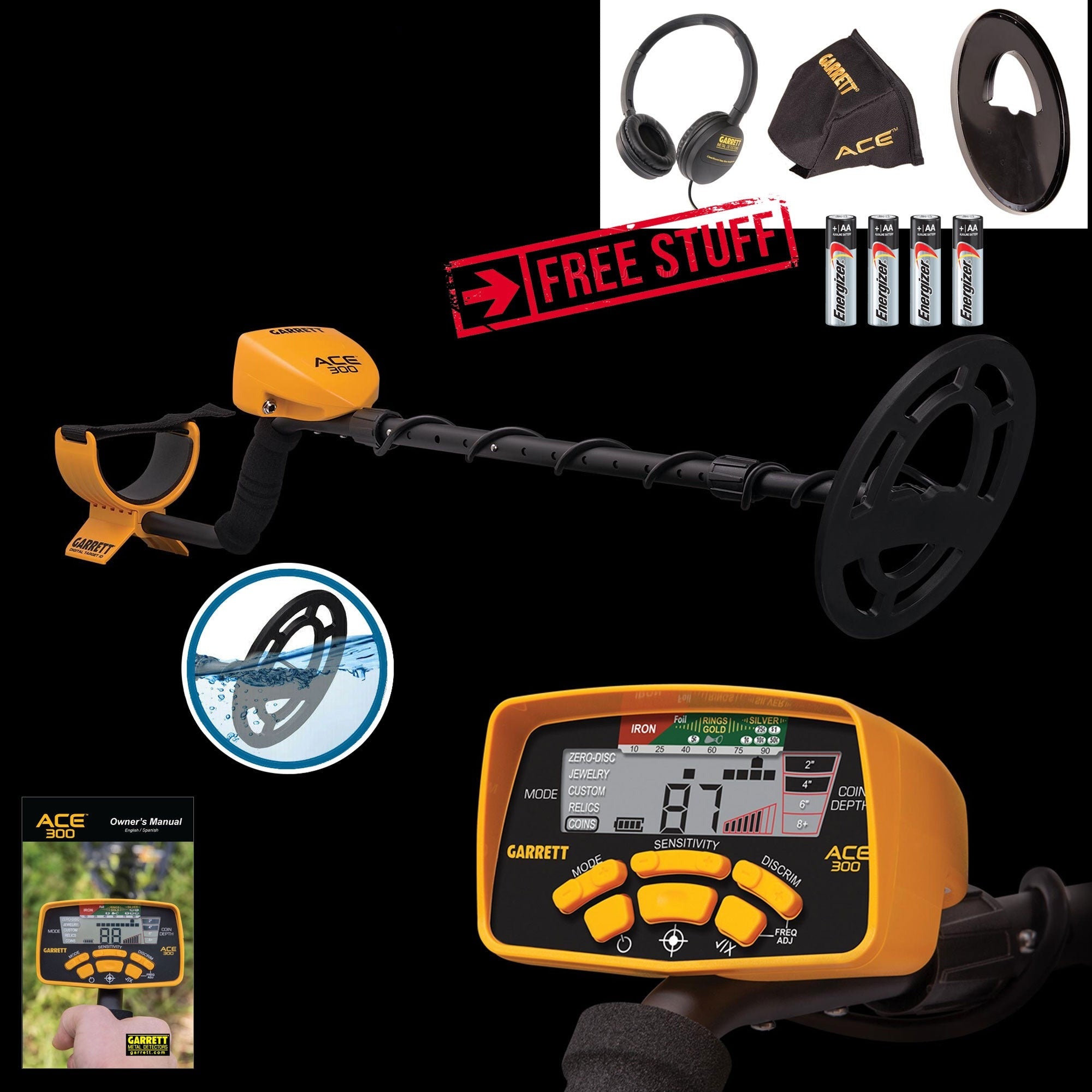 Garrett ACE 400 Metal Detector with Pro Pointer at and ClearSound  Headphones