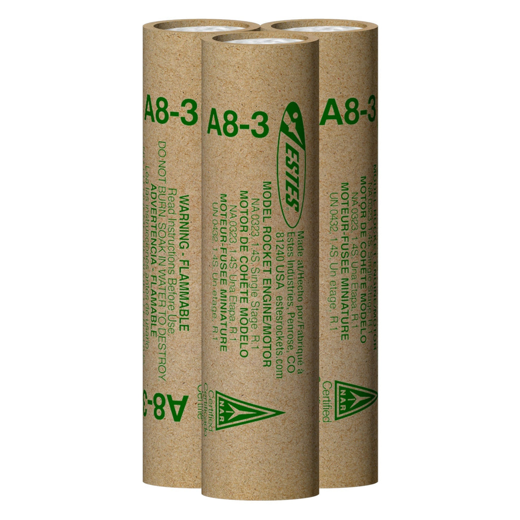 A8-3 Model Rocket Engines (3pk)