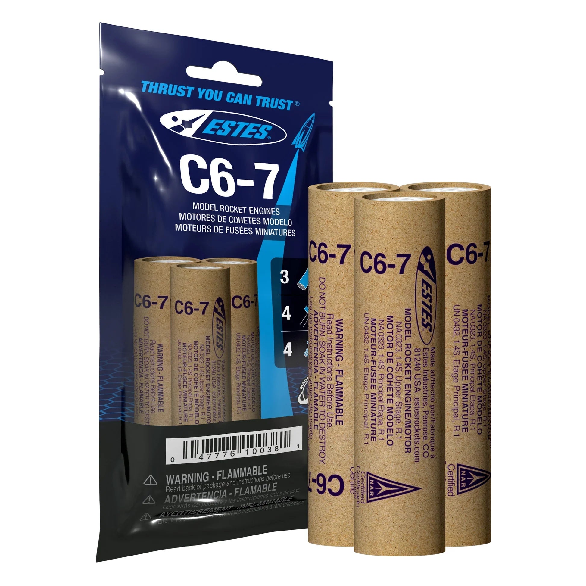 Estes Rockets - C6-7 Model Rocket Engines (3pk)