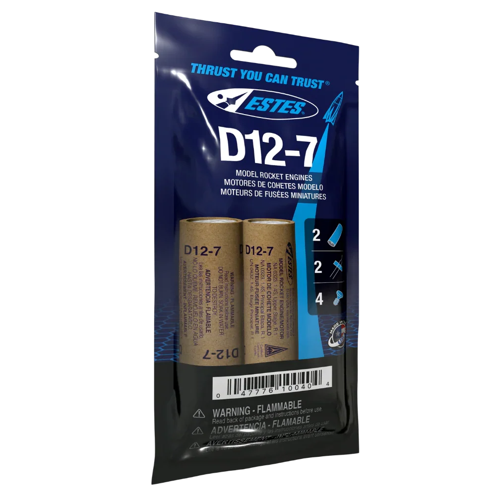 Estes Rockets - D12-7 Model Rocket Engines, (2pk)