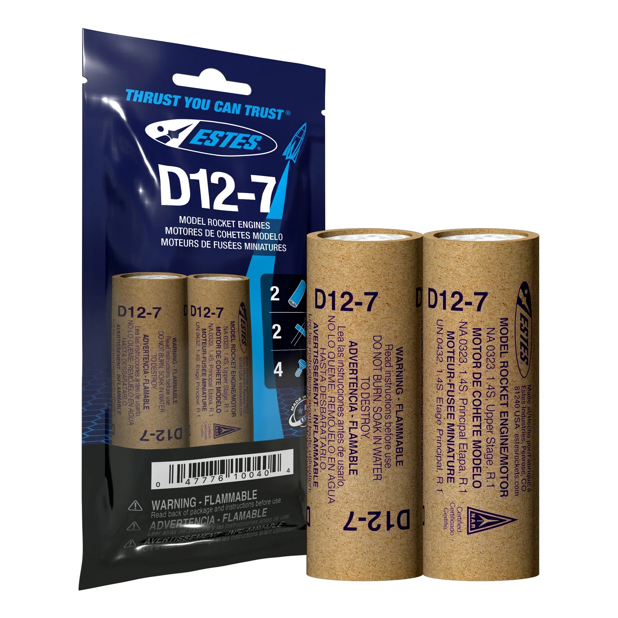 Estes Rockets - D12-7 Model Rocket Engines, (2pk)
