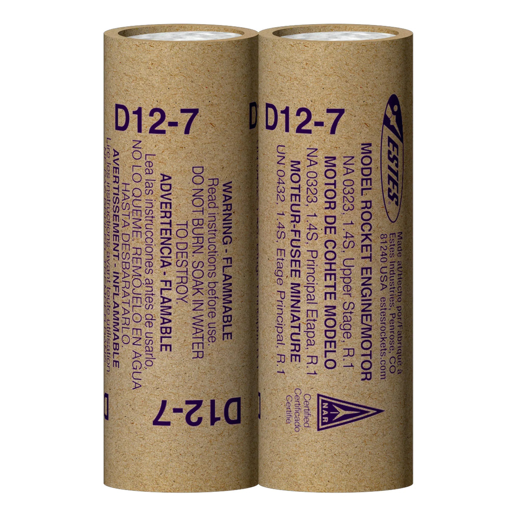 Estes Rockets - D12-7 Model Rocket Engines, (2pk)
