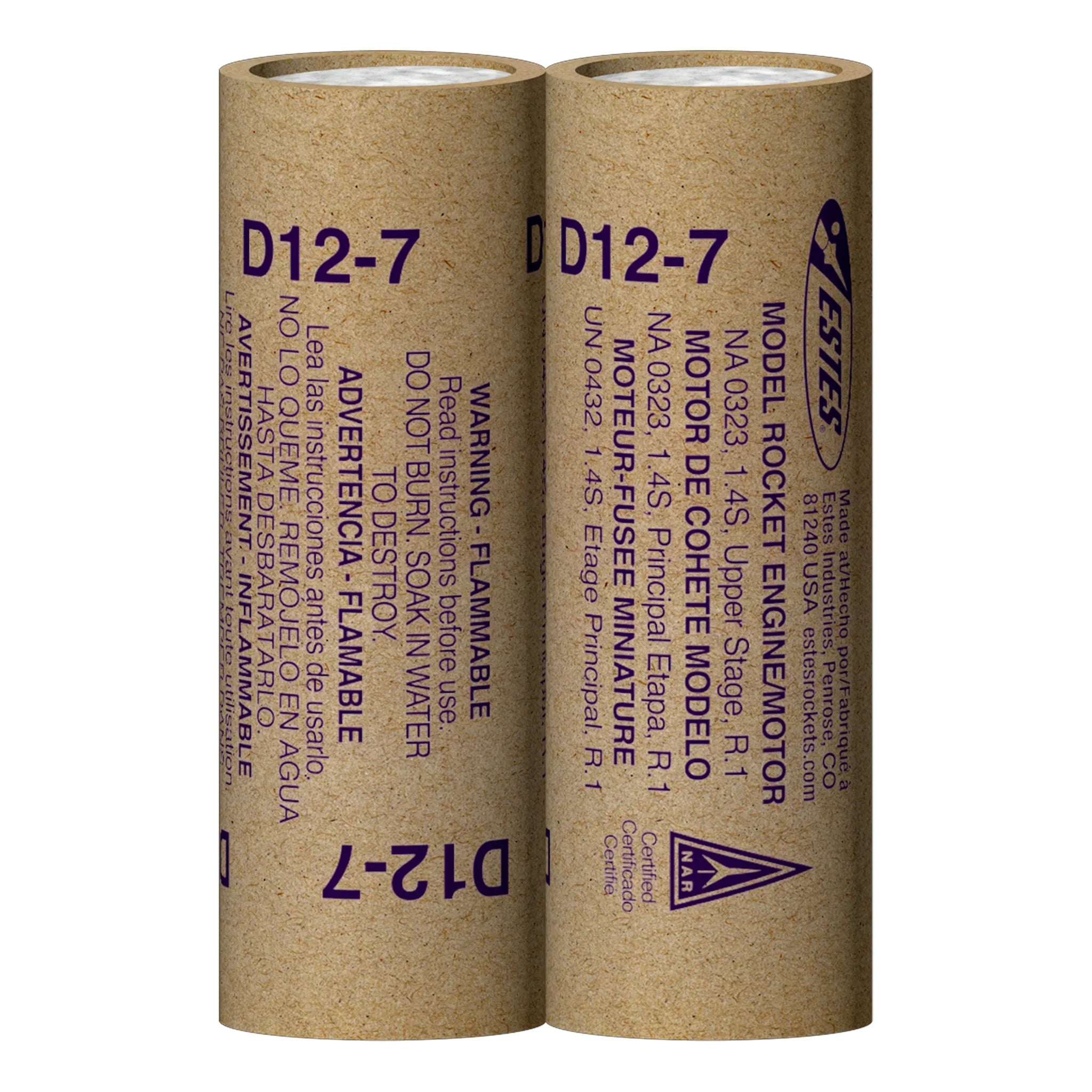 Estes Rockets - D12-7 Model Rocket Engines, (2pk)