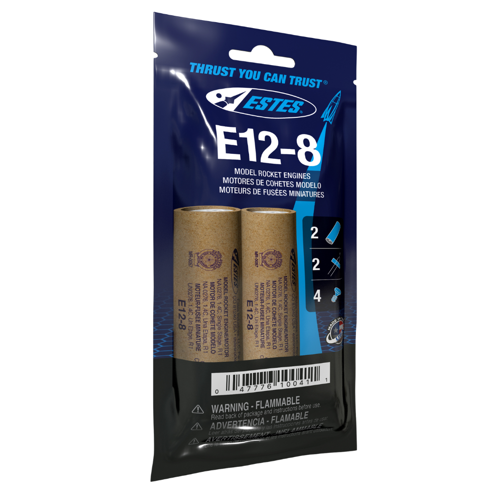 E12-8 Model Rocket Engines, (2pk)