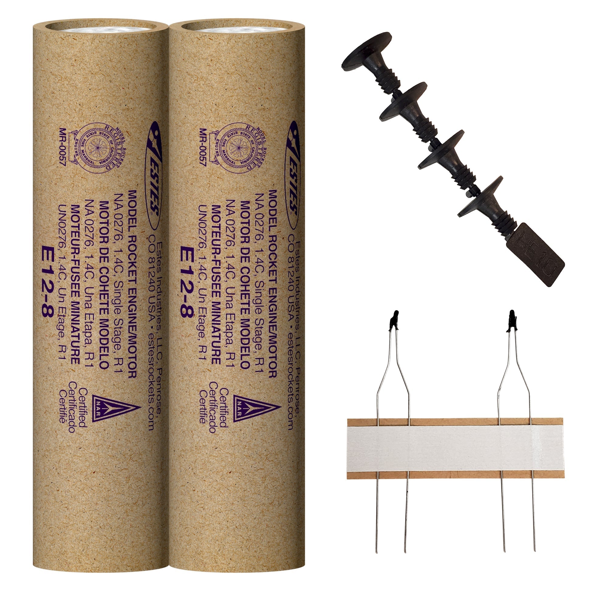 E12-8 Model Rocket Engines, (2pk)