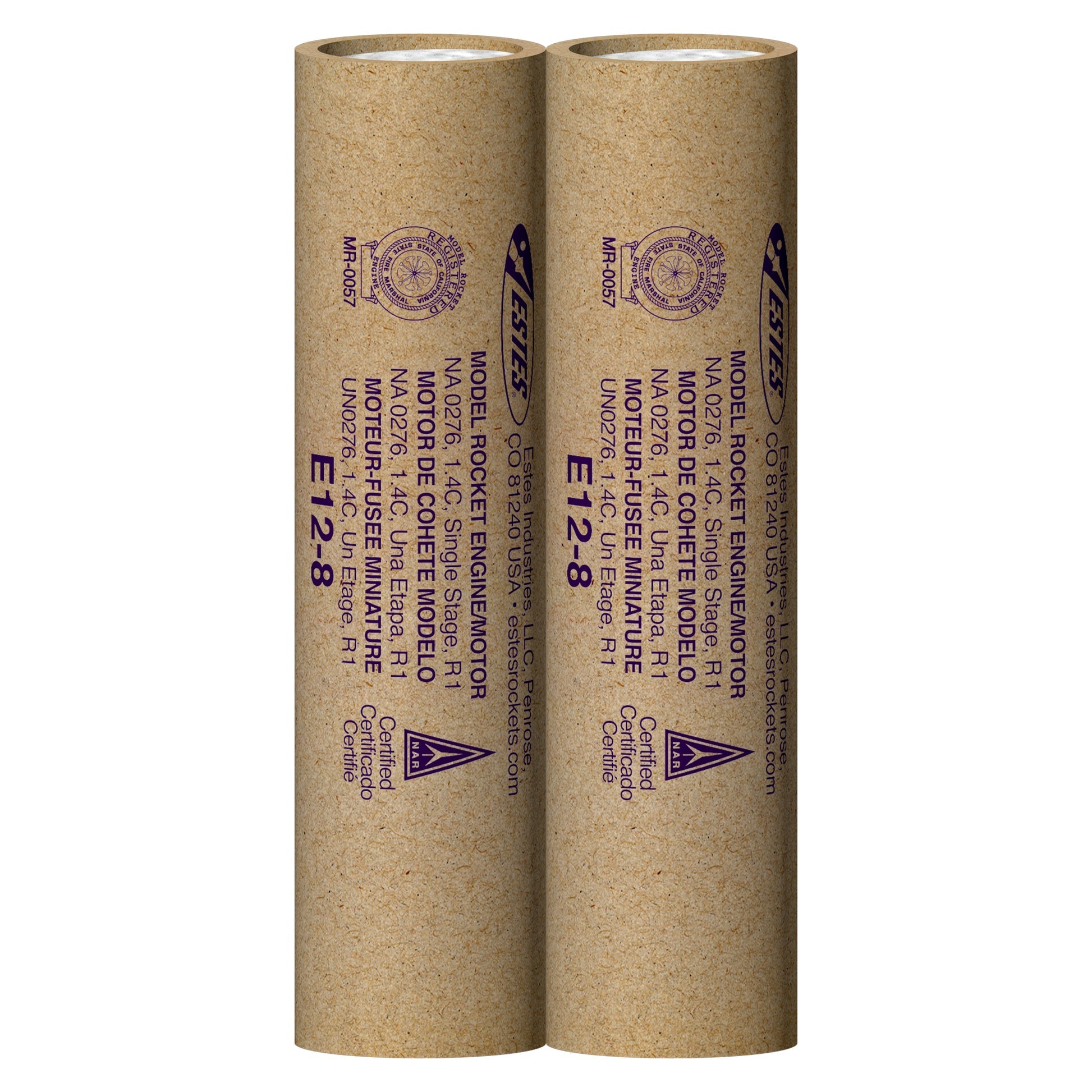 E12-8 Model Rocket Engines, (2pk)