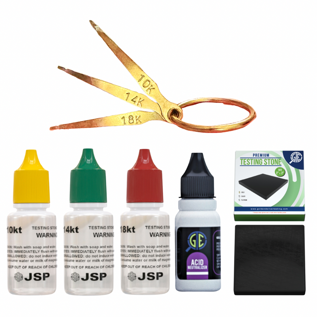 Testing Gold 14k Gold Testing Kit 10K, 14K, 18K Acids, Test Needles & Stone – Metal ...