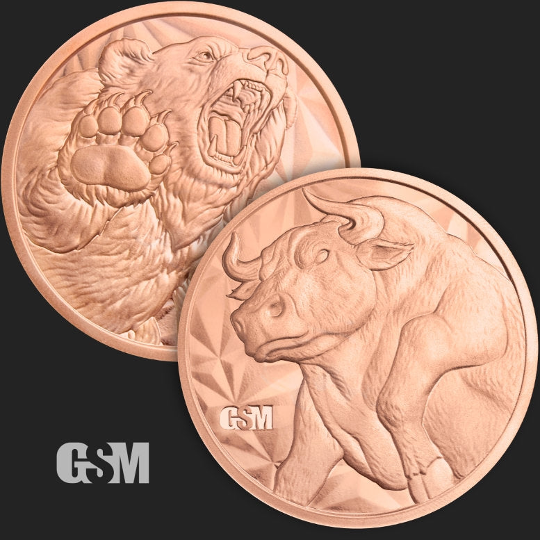 1 oz Copper Round - Bull & Bear