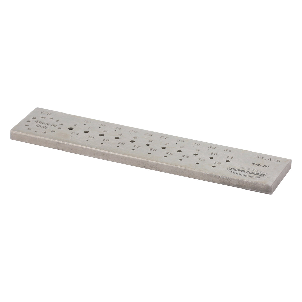 Round Wire Draw Plate, 3mm - .5mm, 31 Holes, Hardened Steel