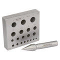 Round Bezel Forming Block, 20 holes, 17° Taper, 5mm - 20mm Diameter