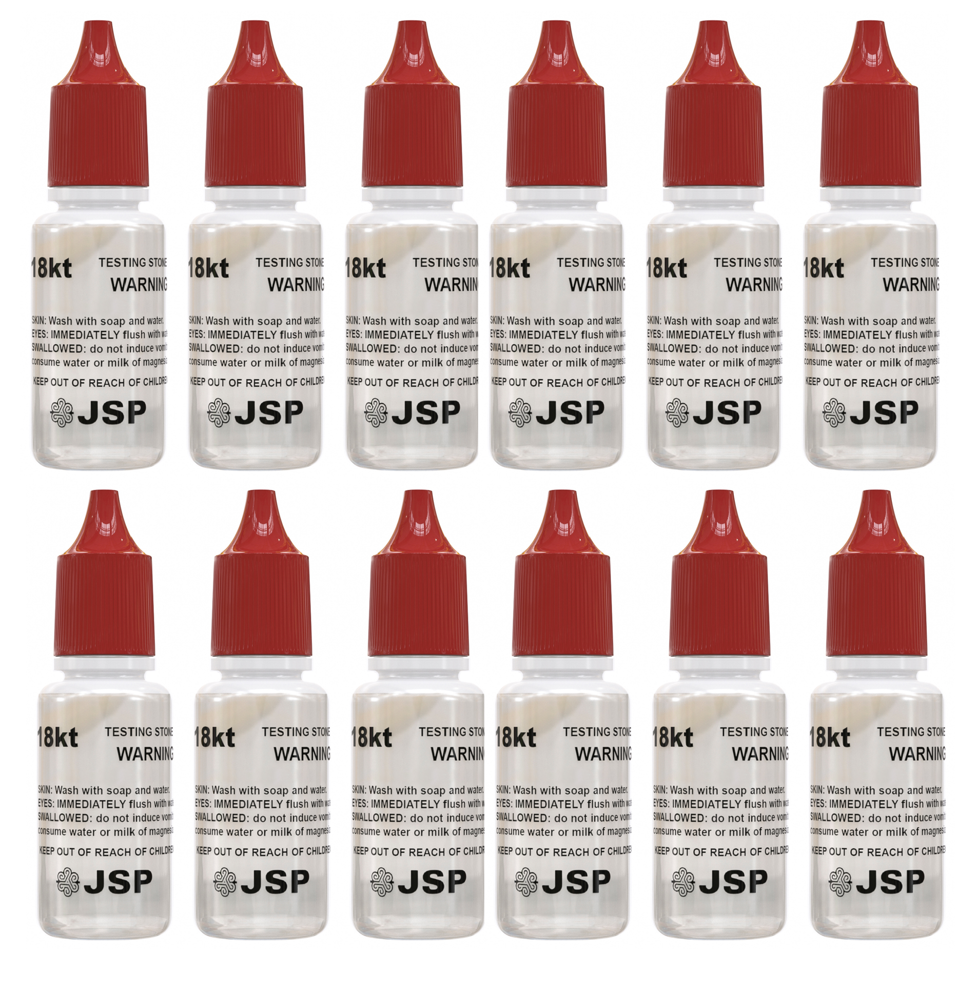 LOT 12 JSP 18K Gold Metal Test Acid Karat Testing Solution Jewelry Tester Metals