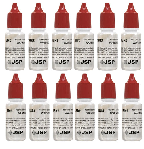36 Bottles of JSP 14K & 36 Bottles of JSP 18K Gold Metal Test Acid Karat Testing Solution Jewelry Tester Metals Kit