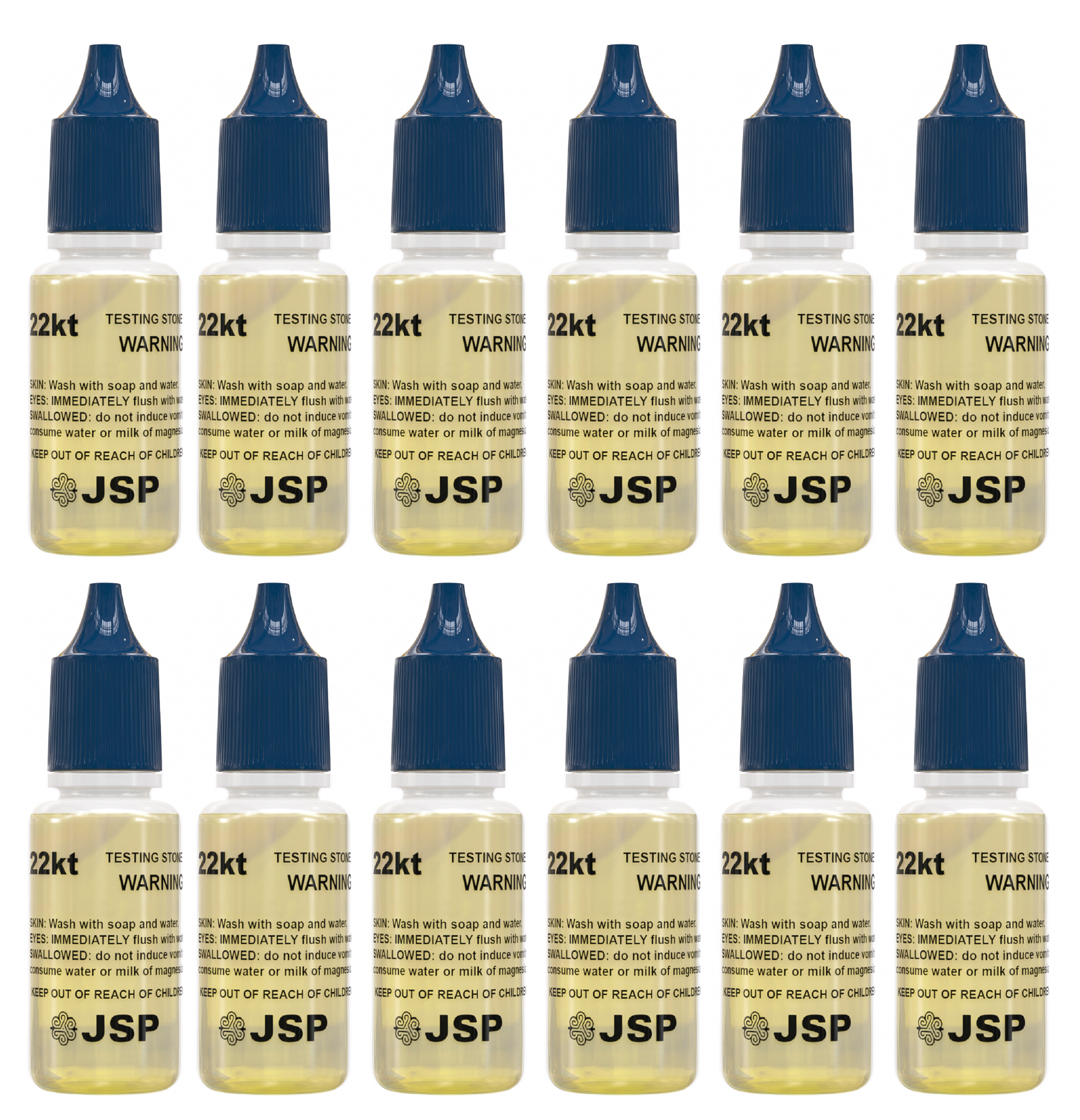 12 Bottles of JSP 22K Gold Metal Test Acid Karat Testing Solution Jewe ...