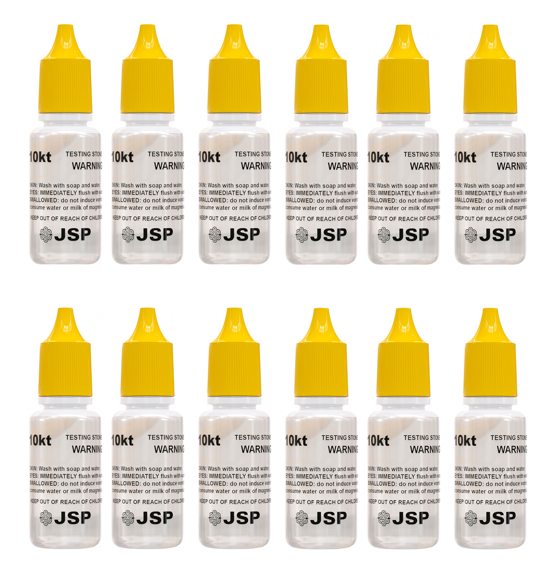 24 JSP Gold Test Bottles - 12 of 10K and 12 of 14K Acid Karat Testing Solution Jewelry Tester for Metals