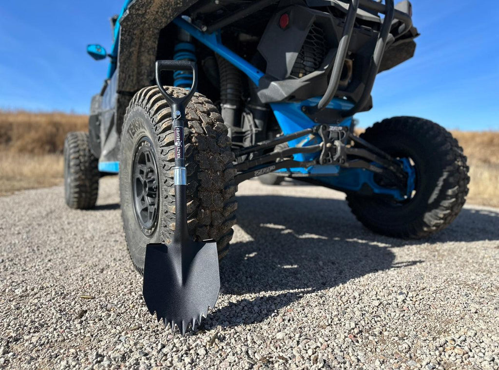 Pala corta ATV/UTV Krazy Beaver (cabeza negra texturizada/mango negro) 