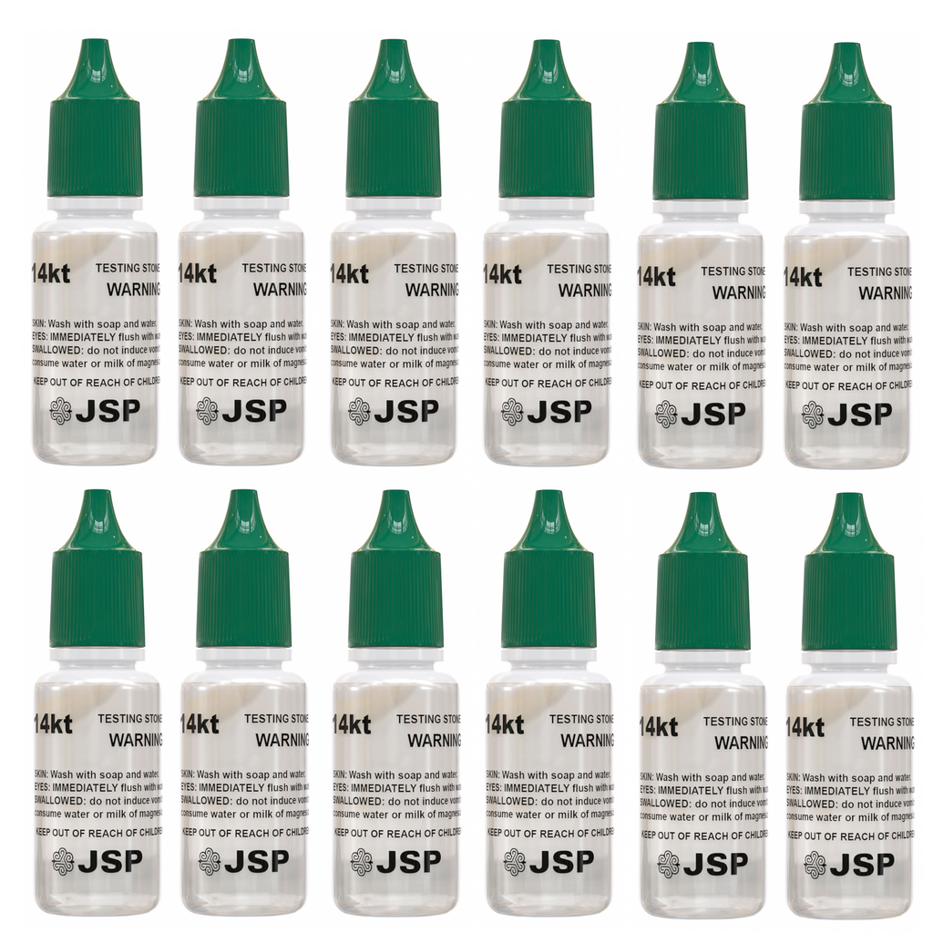 36 Bottles of JSP 14K & 36 Bottles of JSP 18K Gold Metal Test Acid Karat Testing Solution Jewelry Tester Metals Kit