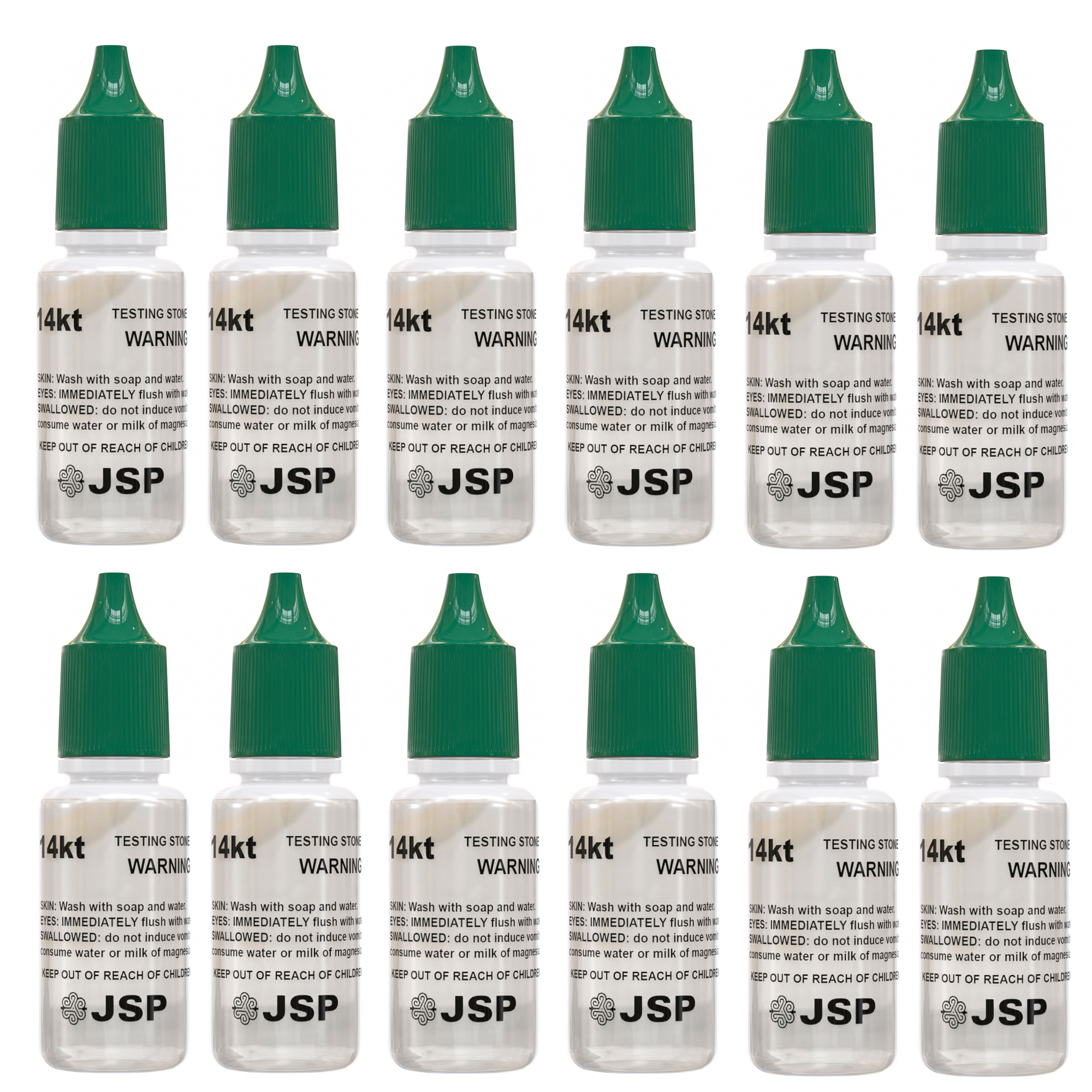 36 Bottles of JSP 14K & 36 Bottles of JSP 18K Gold Metal Test Acid Karat Testing Solution Jewelry Tester Metals Kit
