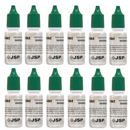 24 JSP Gold Test Bottles - 12 of 10K and 12 of 14K Acid Karat Testing Solution Jewelry Tester for Metals