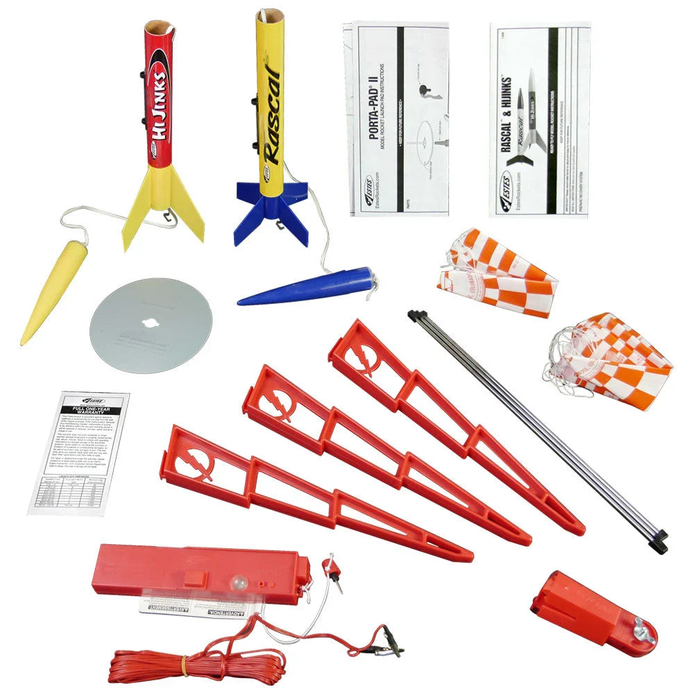 Rascal™ & HiJinks™ Launch Set - Rocket-Building Kit, Beginner Flying-Rocket-Model Kit for Ages 10+