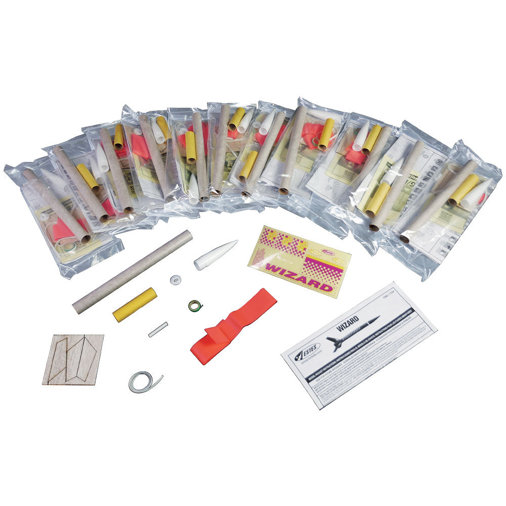 Estes Rockets - Wizard Model Rocket Kit, Bulk Pack of 12, Skill Level Intermediate