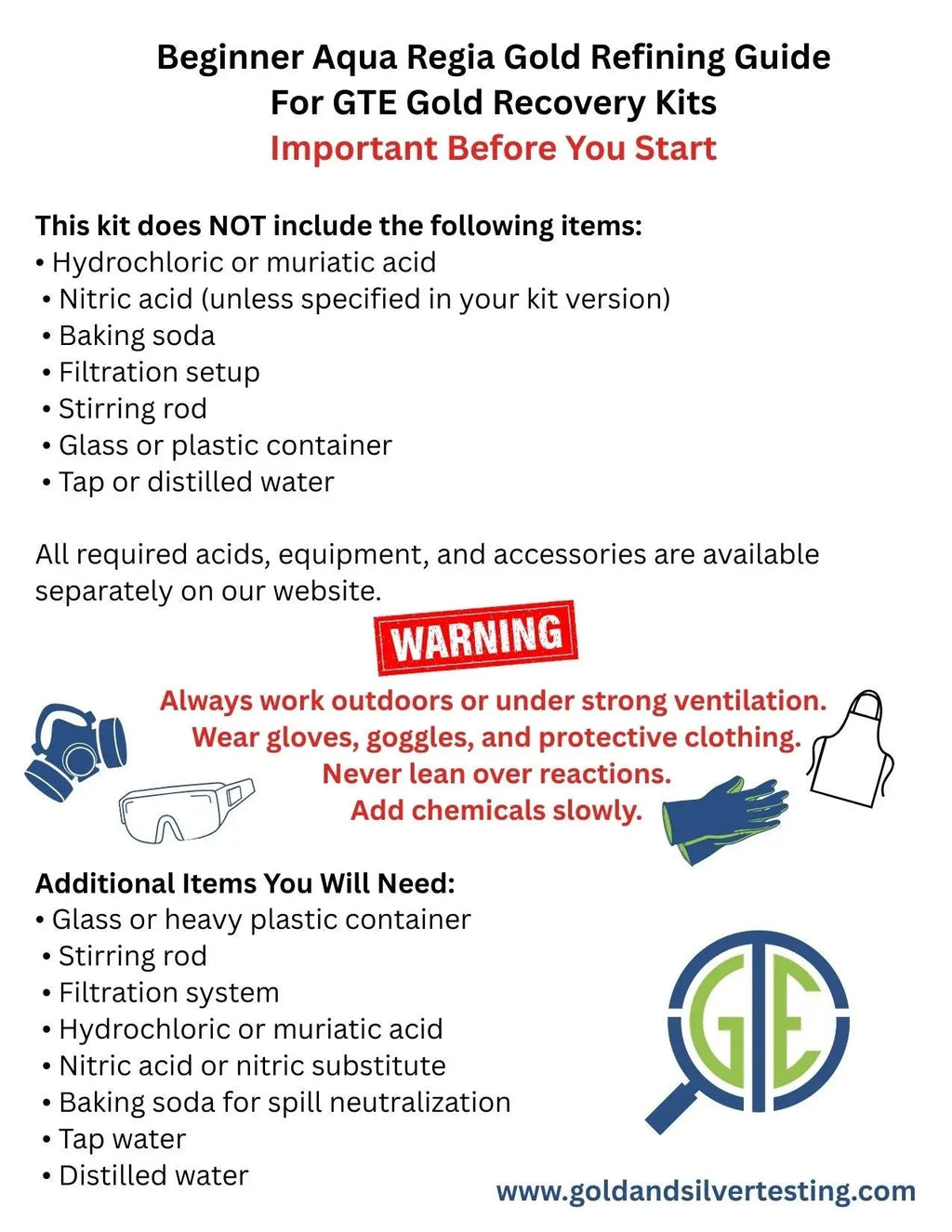 Gold Recovery & Refining Kit | Complete Chemical Solution for Scrap Gold Salvage