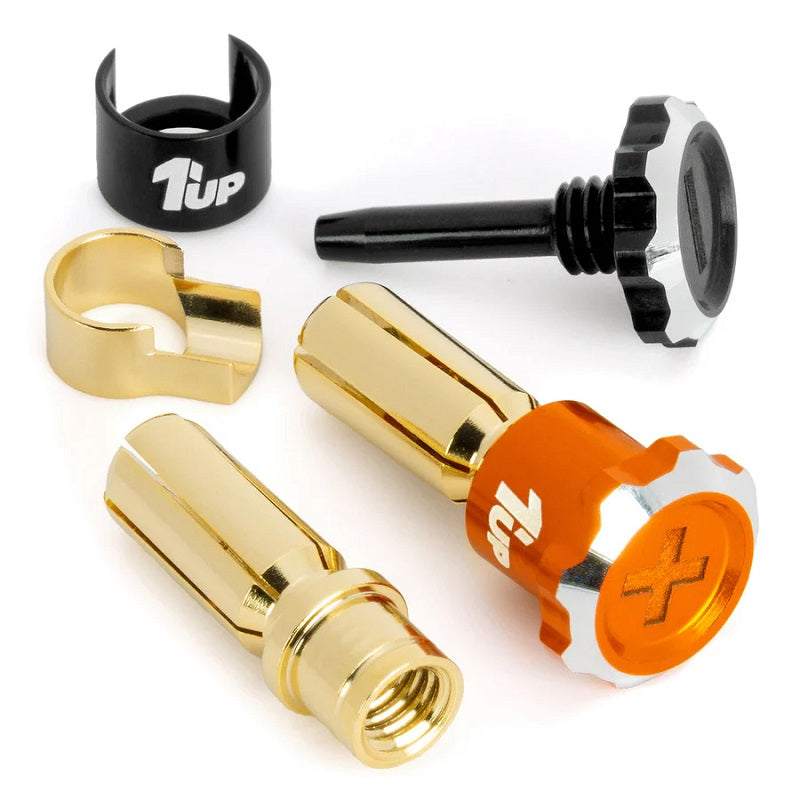 Lockdown Adjustable Bullet Plugs - 5mm - Orange/Black
