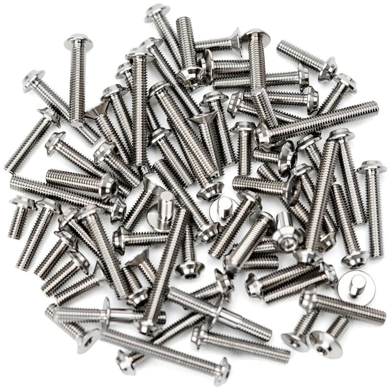 Pro Duty Titanium Upper Screw Set - AE T7 - Raw Finish - 84p