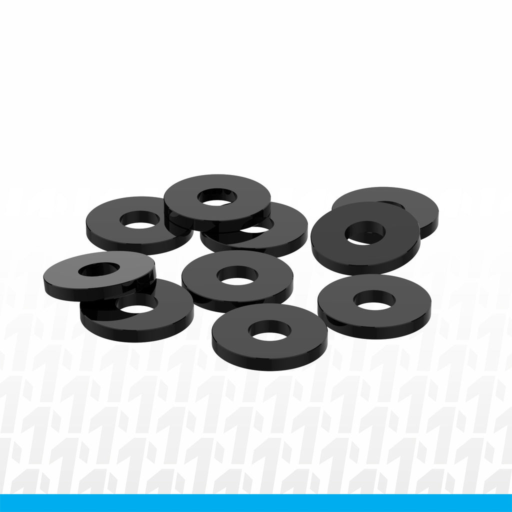 1UP Racing - 3x8x1mm Precision Aluminum Shims, Black, (10 pcs)