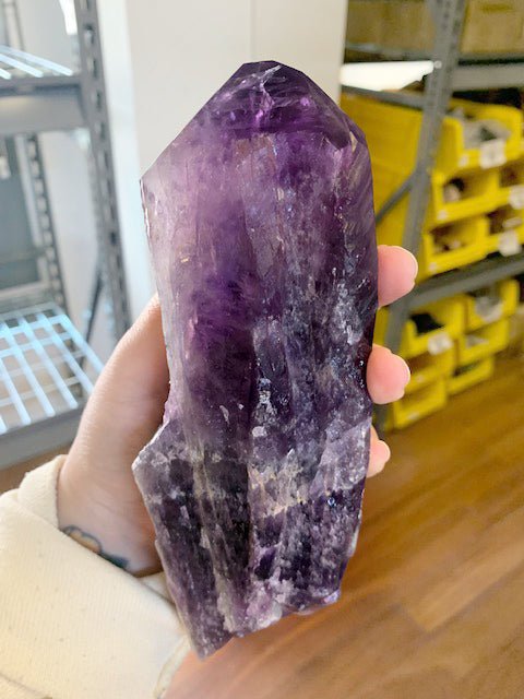 2 KILO LOT - Amethyst Top Polished Raw Scepter Points / 300-750 grams avg. per piece