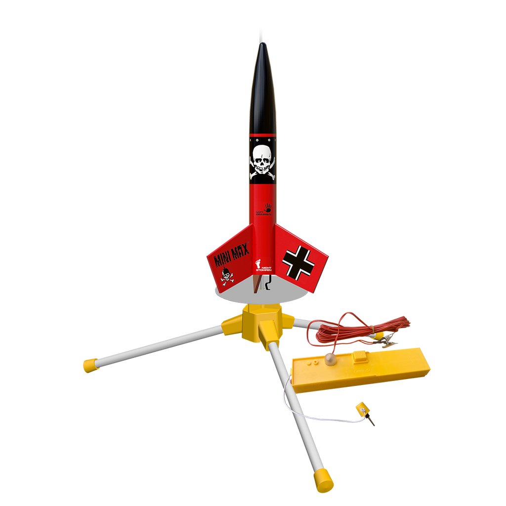 Estes Rockets - Mini Der Red Max™ Launch Set Rocket-Building Kit, Intermediate Mini Flying-Rocket-Model Kit for Ages 10+