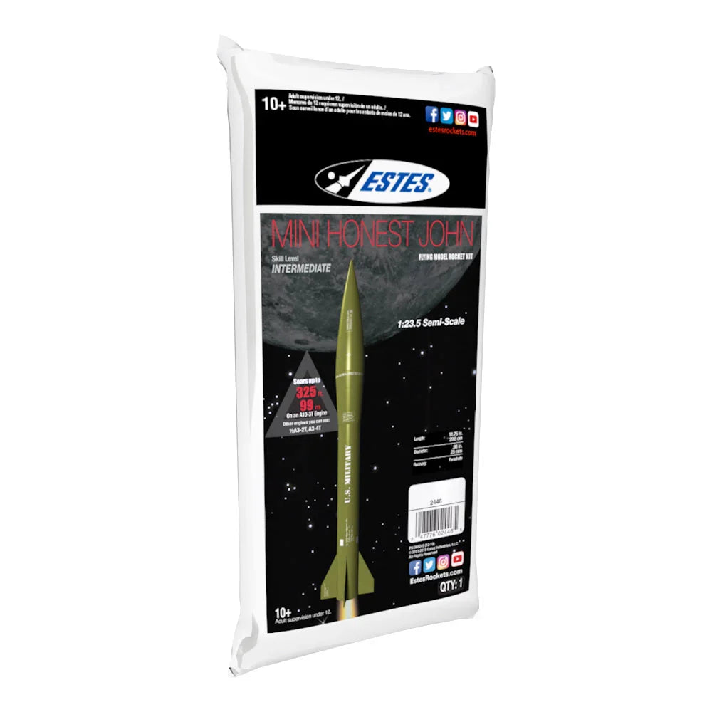 Estes Rockets - Mini Honest John Rocket-Building Kit, Intermediate Flying-Rocket-Model Kit for Ages 10+