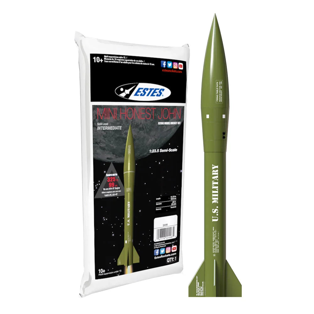 Estes Rockets - Mini Honest John Rocket-Building Kit, Intermediate Flying-Rocket-Model Kit for Ages 10+