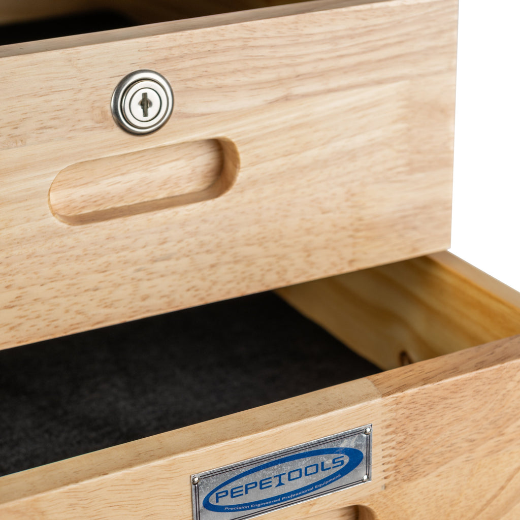 7 Drawer Rolling Cabinet - Heavy Duty Casters, Hardwood