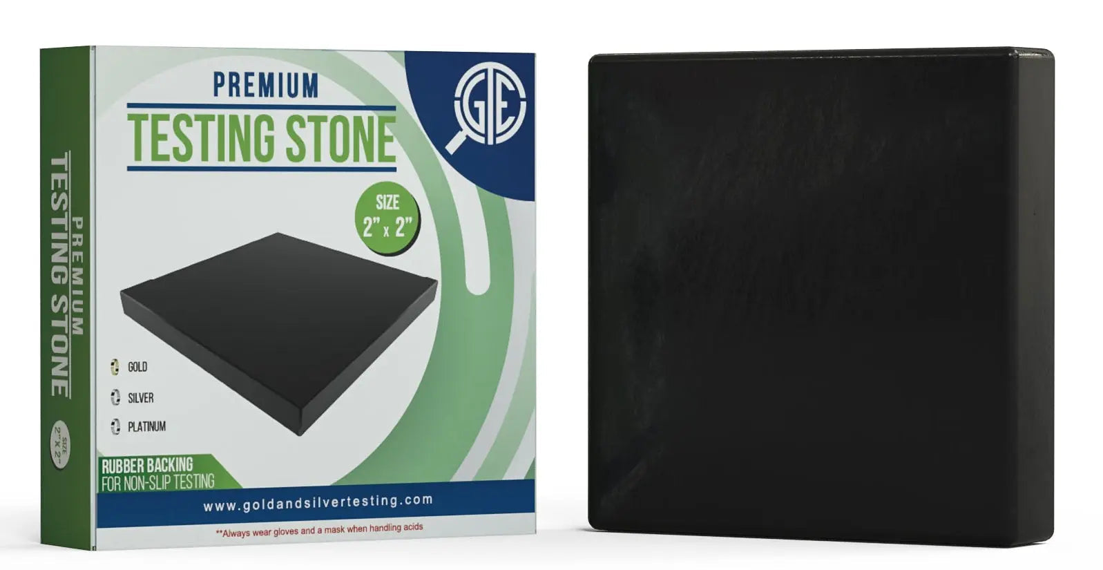 GTE 2''x2'' Small Premium Black Scratch Touchstone for Acid Gold Silver Platinum Jewelry Testing