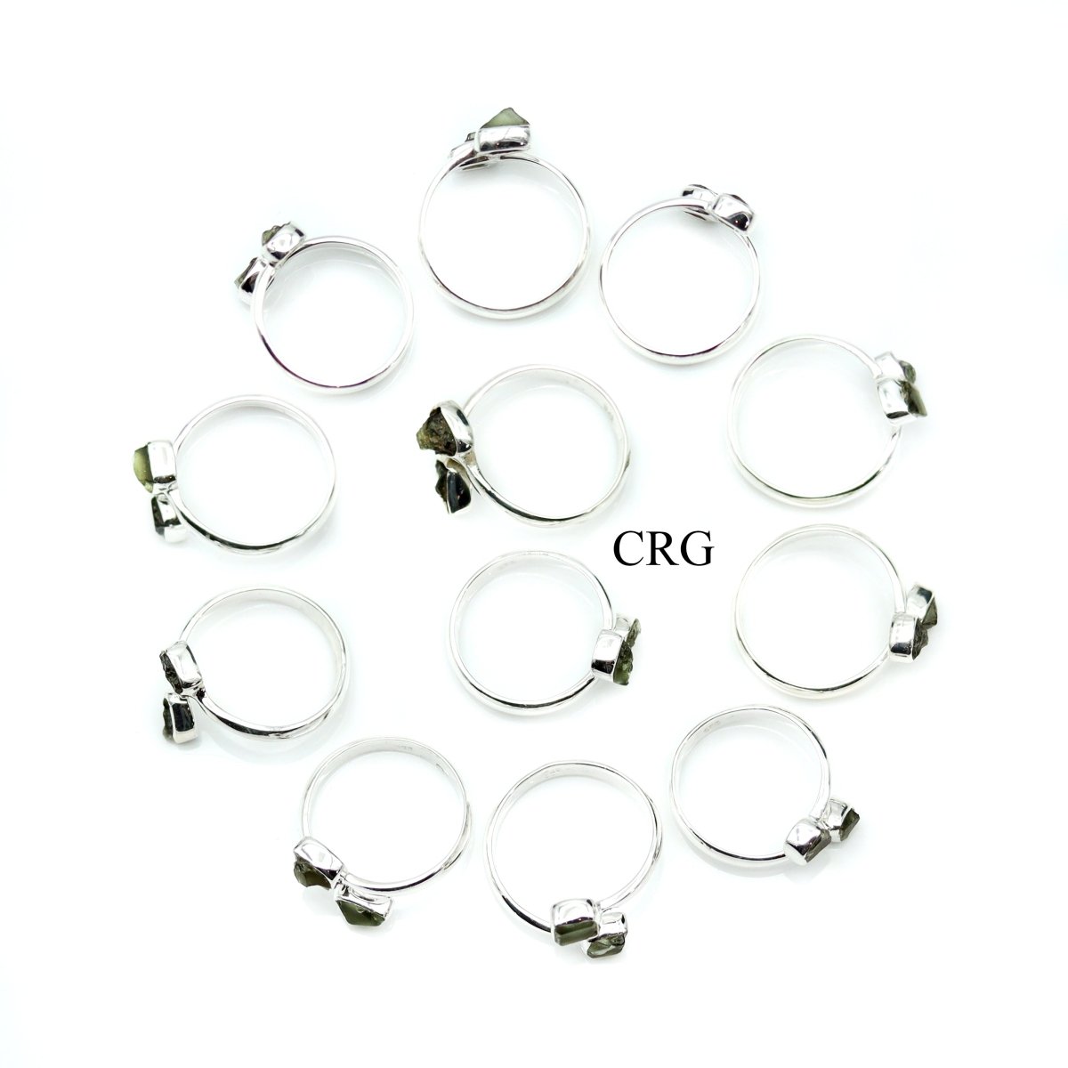 30 GRAM LOT - Moldavite 925 Sterling Silver Rings / ADJUSTABLE