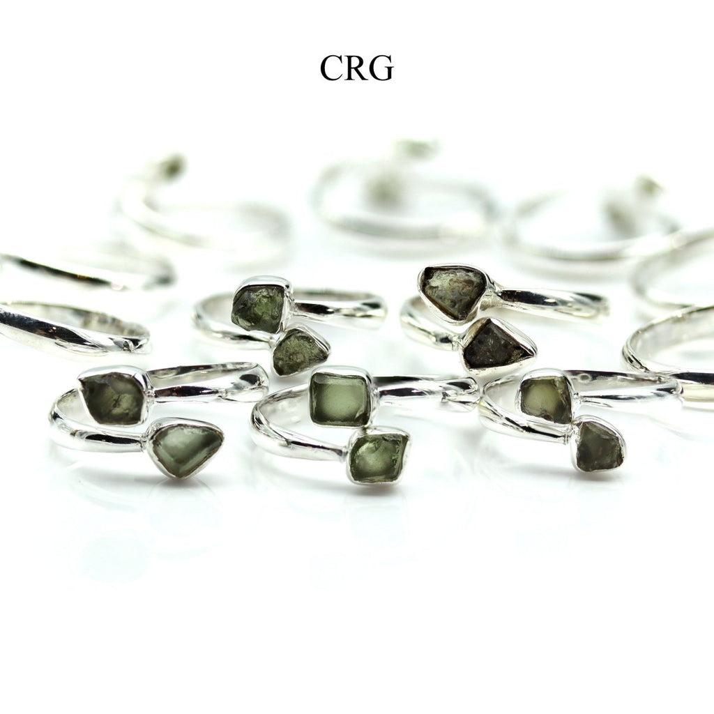 30 GRAM LOT - Moldavite 925 Sterling Silver Rings / ADJUSTABLE