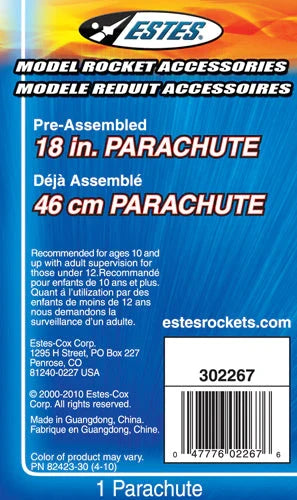 Estes Rockets - 18 inch Printed Parachute