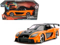 Han's Mazda RX-7 RHD (Right Hand Drive) Orange and Black "Fast & Furious" Movie 1/24 Diecast Model Car by Jada
