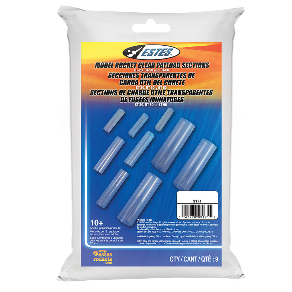 Estes - Clear Payload Section Assortment, for Model Rockets