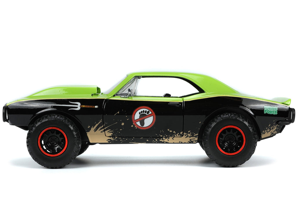 1967 Chevrolet Camaro Offroad Bright Green and Matt Black (Dirty Version) and Raphael Diecast Figure "Teenage Mutant Ninja Turtles" "Hollywood Rides" Series 1/24 Diecast Model Car by Jada