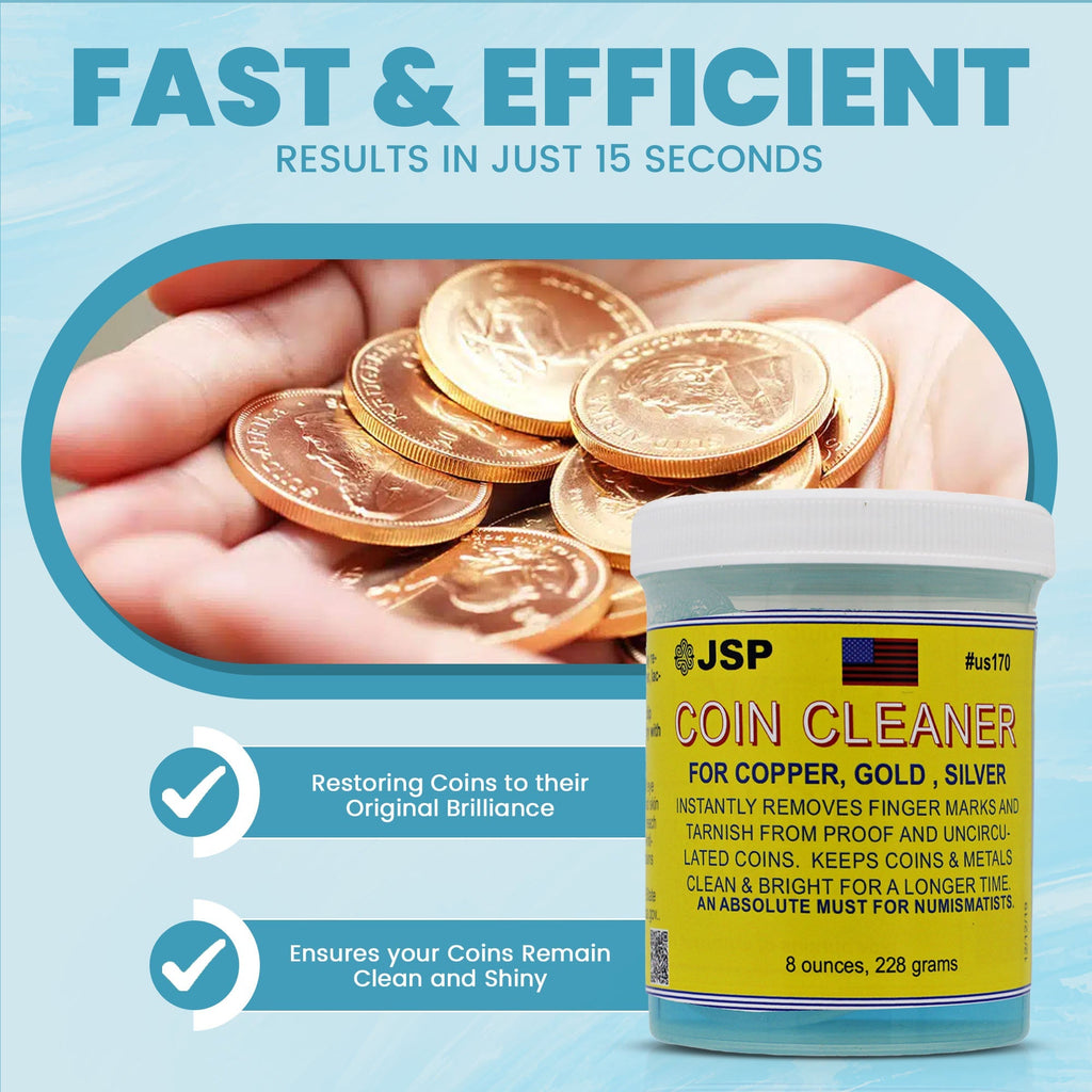 Coin Cleaner JSP Super Coin Cleaner 16 oz for Copper, Gold, Silver, & Platinum Prec ...