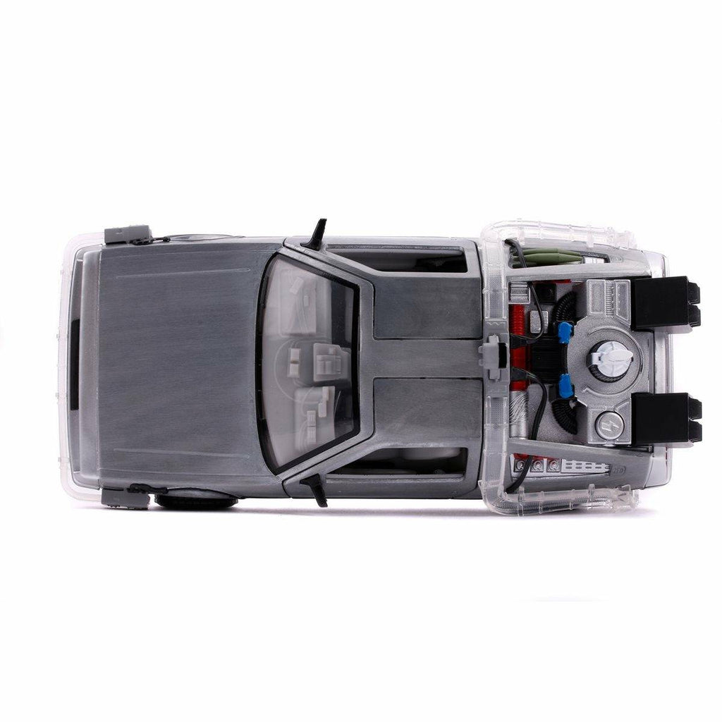 Jada Toys - Back to the Future Part II die-cast 1:24 scale "Hollywood Rides" light-up DeLorean Time Machine