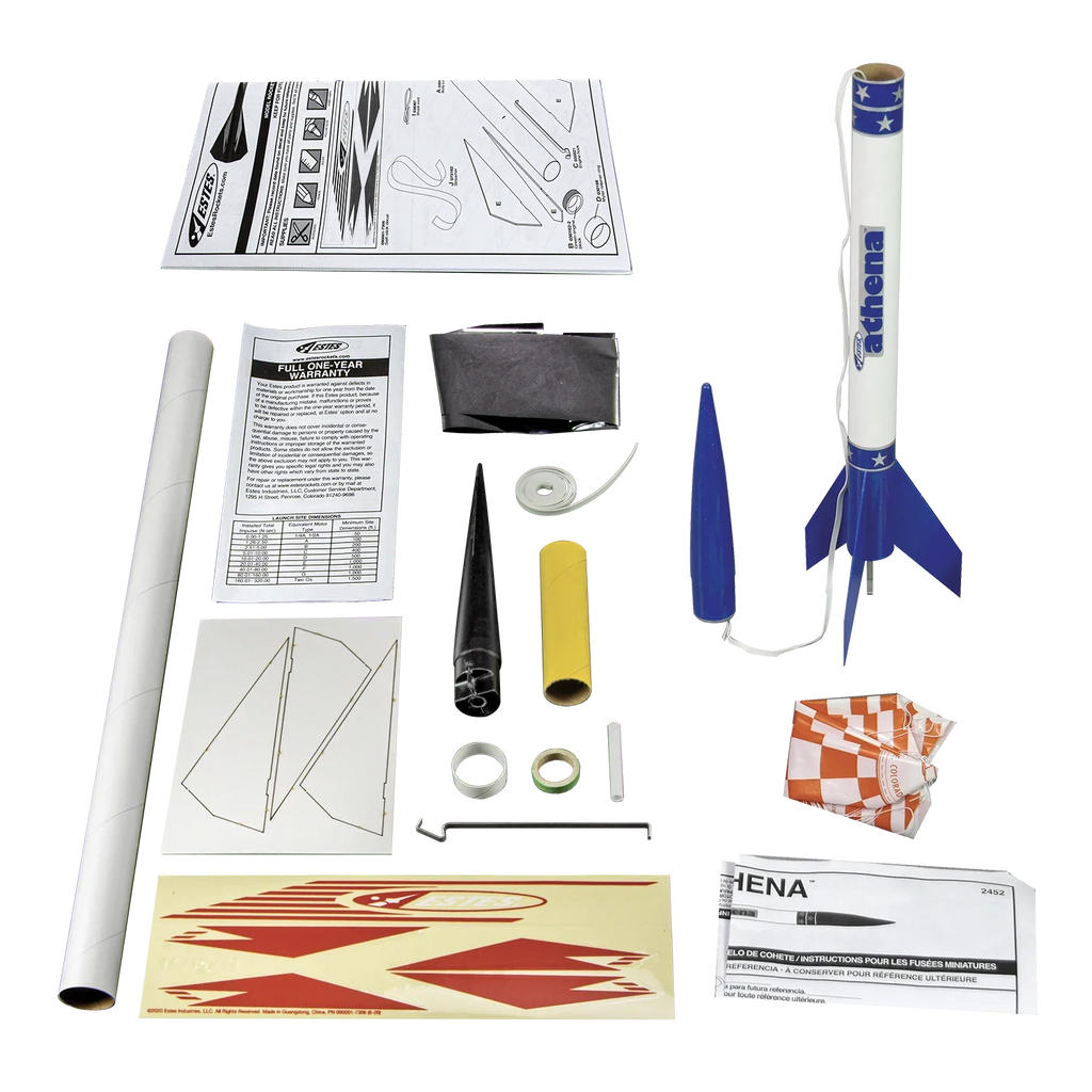 Athena X Starter Set Rocket-Building Kit, Beginner Flying-Rocket-Model Kit for Ages 10+