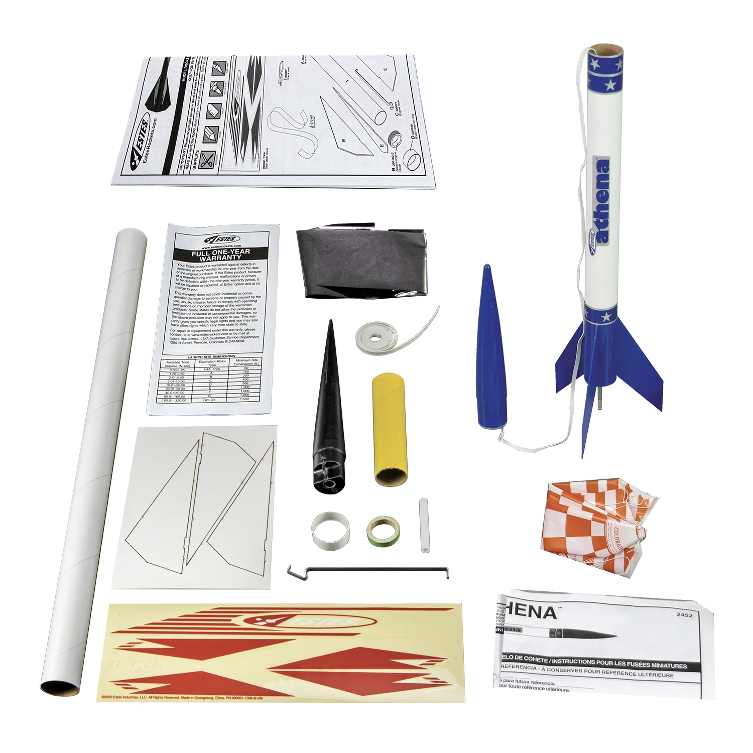 Athena X Starter Set Rocket-Building Kit, Beginner Flying-Rocket-Model Kit for Ages 10+