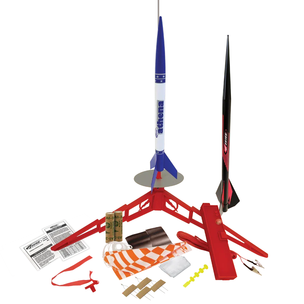 Athena X Starter Set Rocket-Building Kit, Beginner Flying-Rocket-Model Kit for Ages 10+