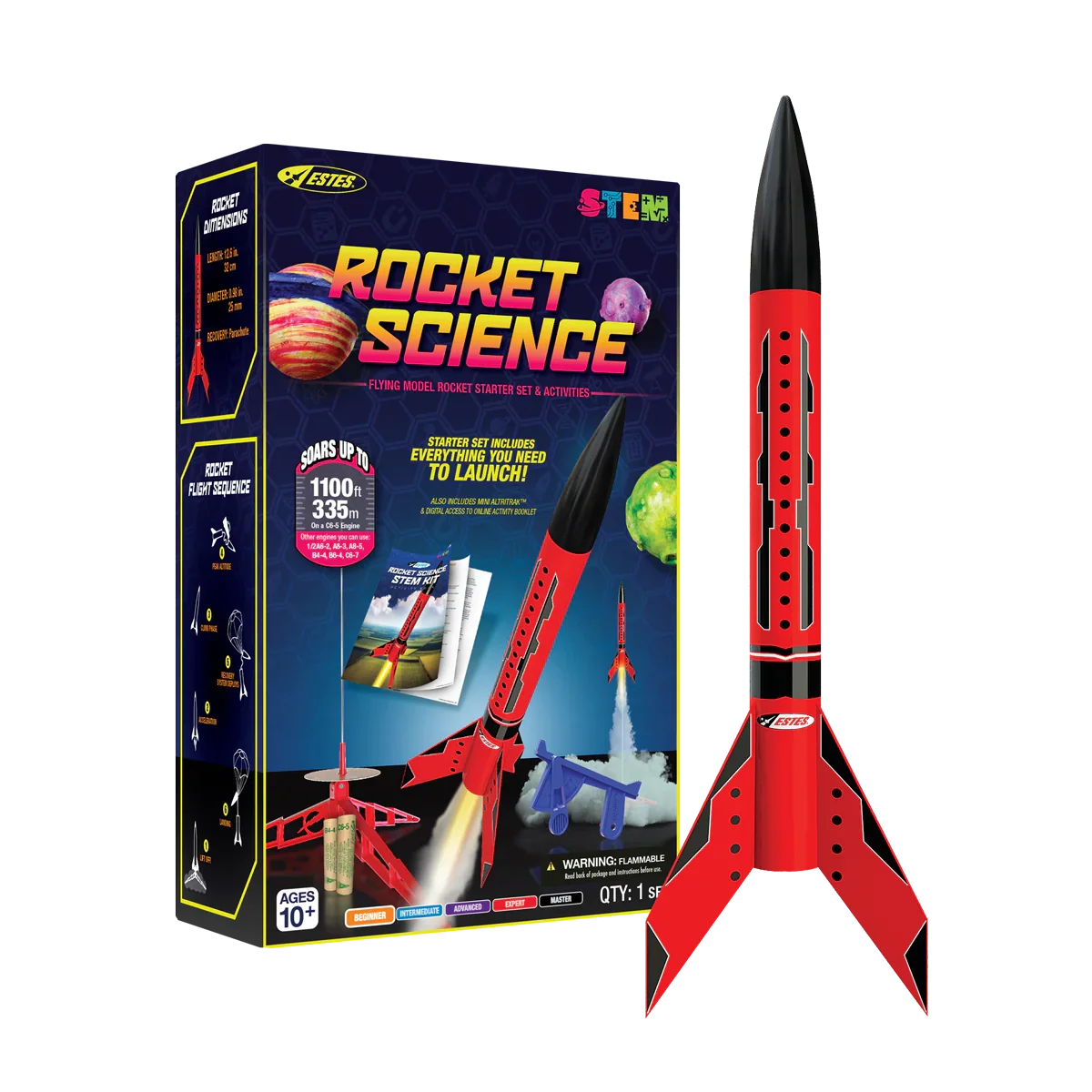 Estes Rockets - Rocket Science STEM Kit Rocket-Building Kit, Beginner Flying-Rocket-Model Kit for Ages 10+