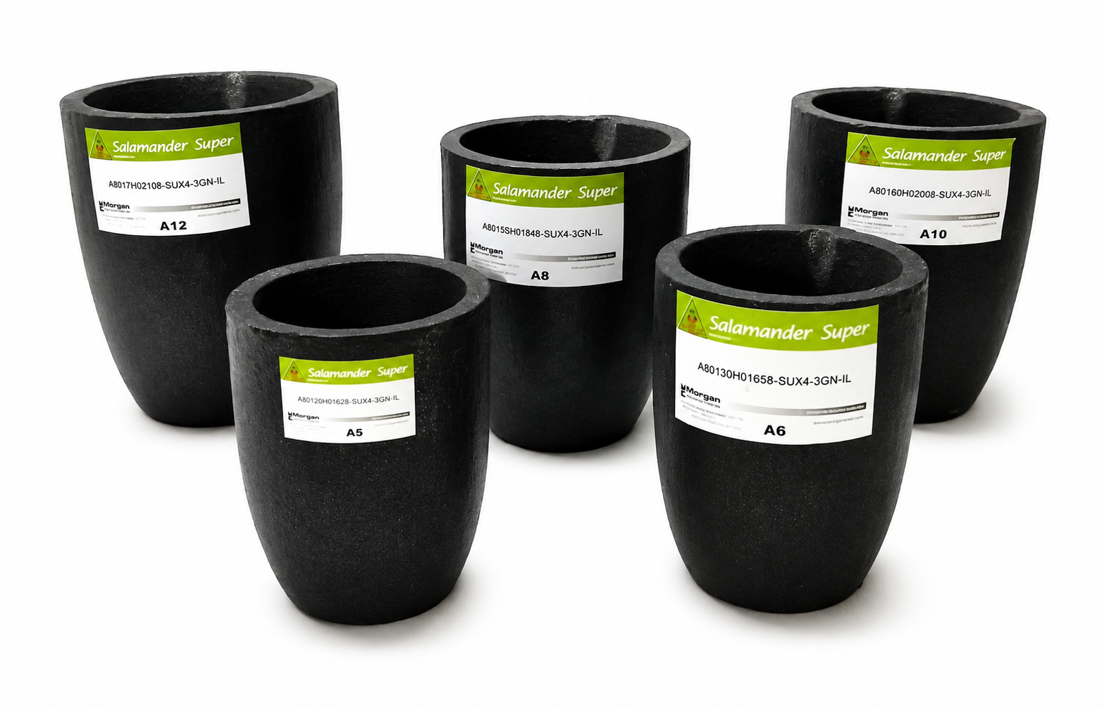 Salamander Crucible Graphite Melting Crucible A0.5, A1, A2, A3, A4, A10 Morgan