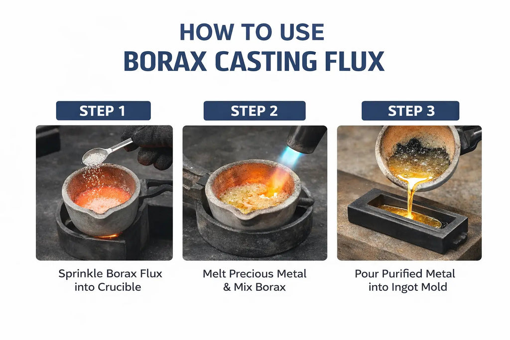 Gold Refining Kit SMB Gold Precipitant Borax Flux Recovery & Smelt Melting